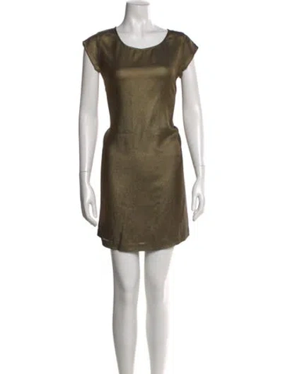 Pre-owned Joie Silk Mini Dress In Gold