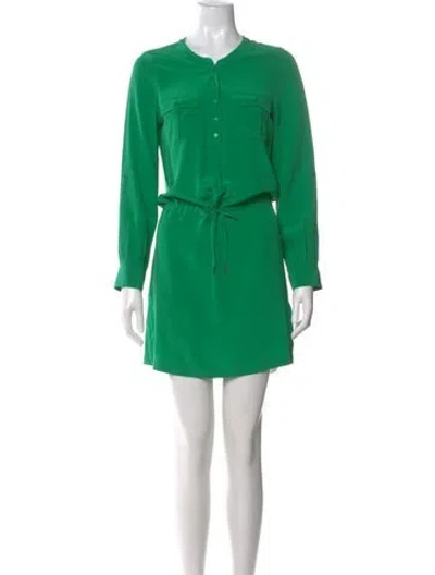 Pre-owned Joie Silk Mini Dress In Green