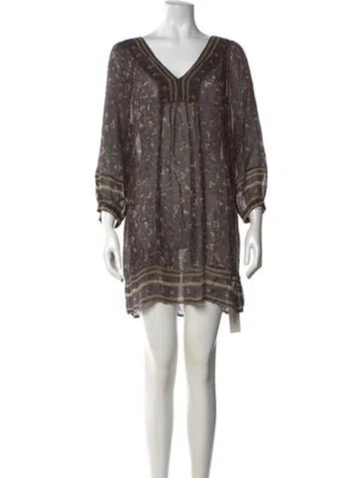 Pre-owned Joie Silk Mini Dress In Grey