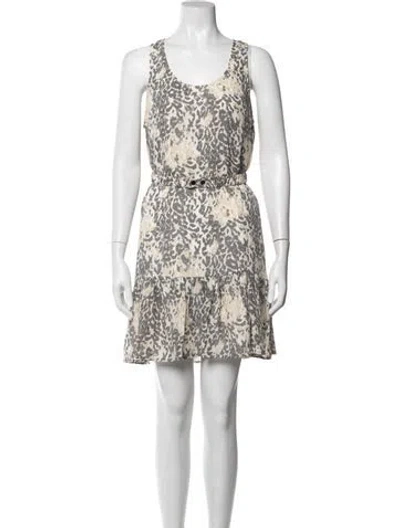 Pre-owned Joie Silk Mini Dress In Grey