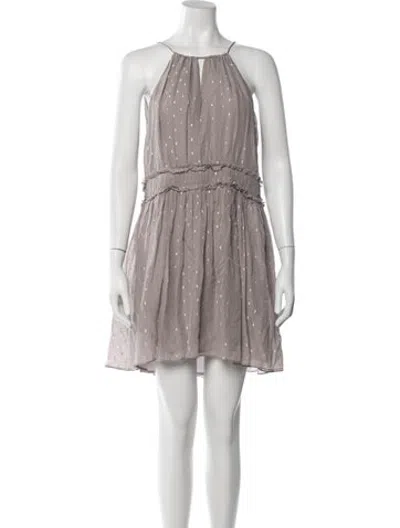 Pre-owned Joie Silk Mini Dress In Metallic/neutrals