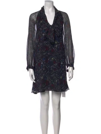 Pre-owned Joie Silk Mini Dress In Multi