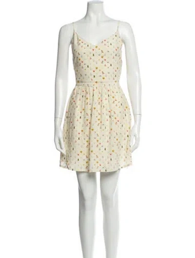 Pre-owned Joie Silk Mini Dress In Neutral
