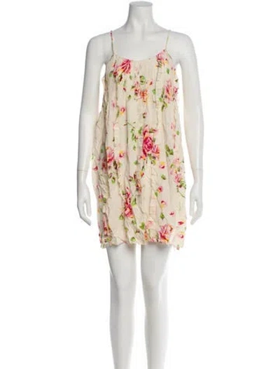 Pre-owned Joie Silk Mini Dress In Neutral
