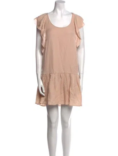 Pre-owned Joie Silk Mini Dress In Neutral
