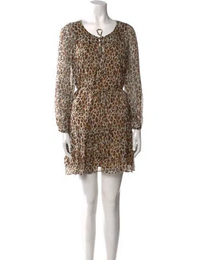 Pre-owned Joie Silk Mini Dress In Neutral
