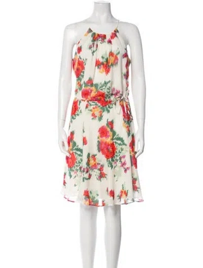 Pre-owned Joie Silk Mini Dress In Neutral