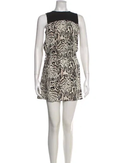 Pre-owned Joie Silk Mini Dress In Neutral
