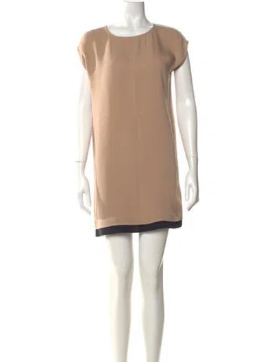 Pre-owned Joie Silk Mini Dress In Neutral