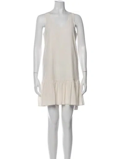 Pre-owned Joie Silk Mini Dress In Neutral