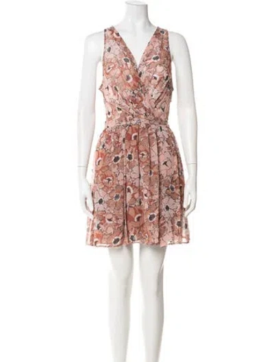 Pre-owned Joie Silk Mini Dress In Neutral