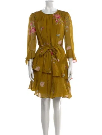 Pre-owned Joie Silk Mini Dress In Neutral