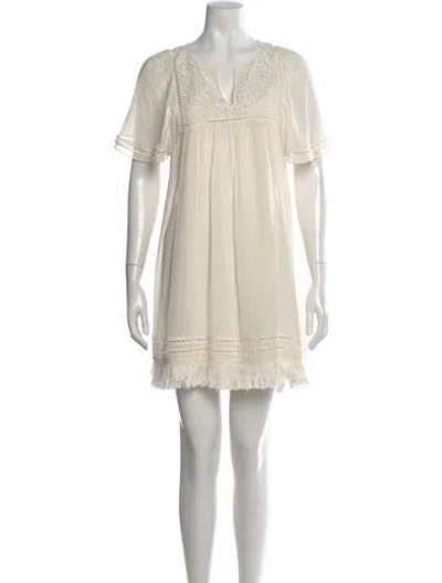 Pre-owned Joie Silk Mini Dress In Neutral