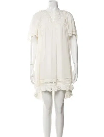 Pre-owned Joie Silk Mini Dress In Neutral