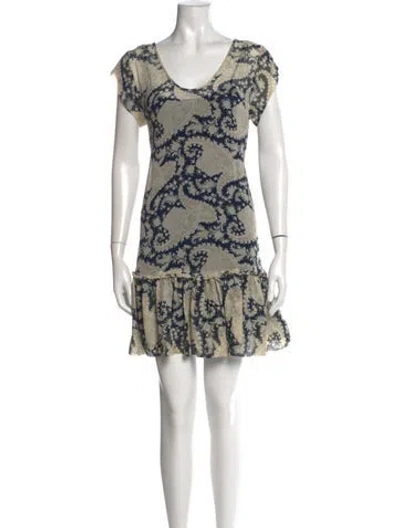 Pre-owned Joie Silk Mini Dress In Neutral