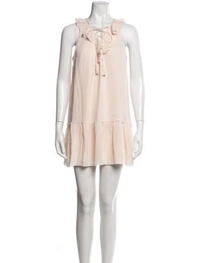 Pre-owned Joie Silk Mini Dress In Neutral