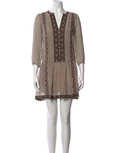 Pre-owned Joie Silk Mini Dress In Neutral