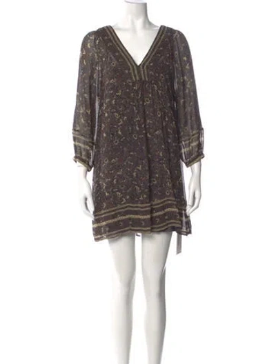 Pre-owned Joie Silk Mini Dress In Neutral