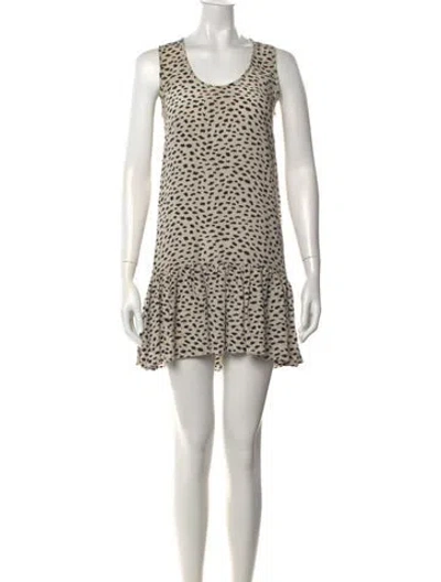 Pre-owned Joie Silk Mini Dress In Neutrals