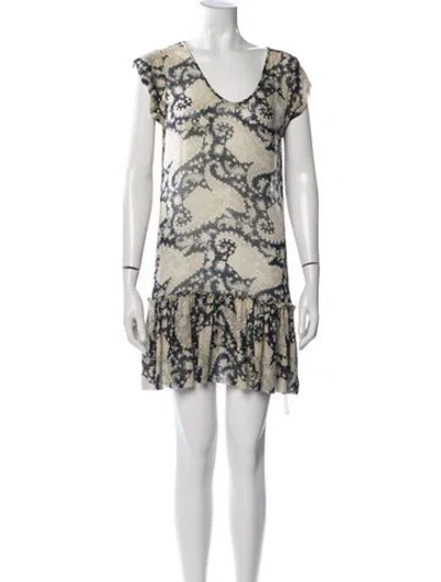 Pre-owned Joie Silk Mini Dress In Neutrals