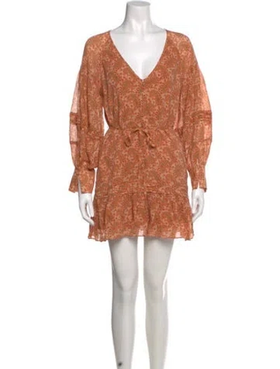 Pre-owned Joie Silk Mini Dress In Orange