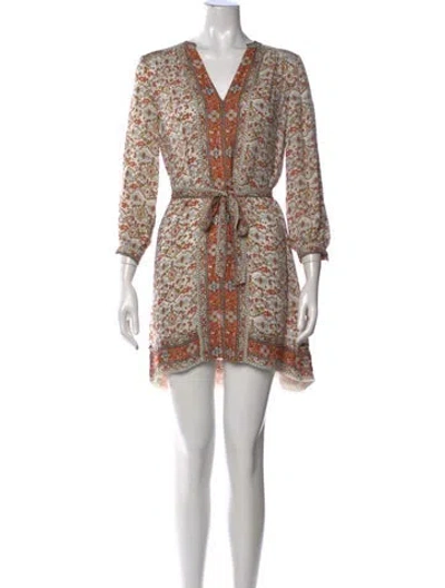 Pre-owned Joie Silk Mini Dress In Orange