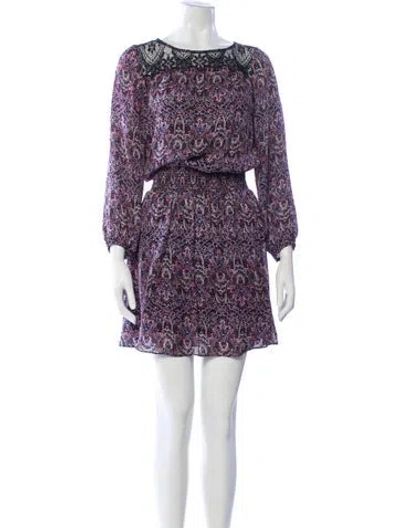 Pre-owned Joie Silk Mini Dress In Purple