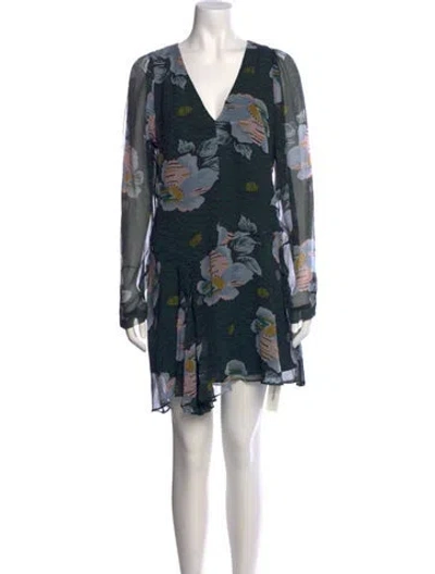 Pre-owned Joie Silk Mini Dress W/ Tags In Blue