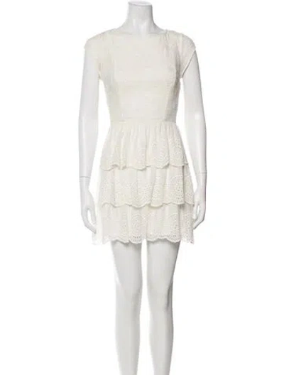 Pre-owned Joie Silk Mini Dress In White