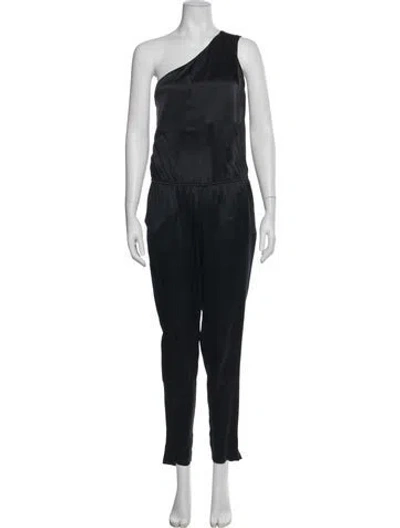Pre-owned Joie Silk One-shoulder Jumpsuit In Blue