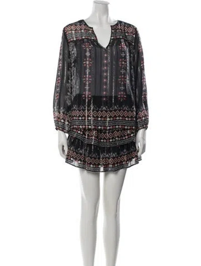 Pre-owned Joie Silk Patterned Skirt Set In Blue
