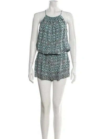 Pre-owned Joie Silk Printed Romper In Blue