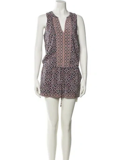 Pre-owned Joie Silk Printed Romper In Multi