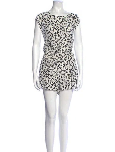 Pre-owned Joie Silk Printed Romper In White
