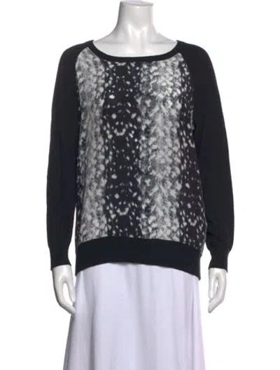 Pre-owned Joie Silk Printed Sweater In Black
