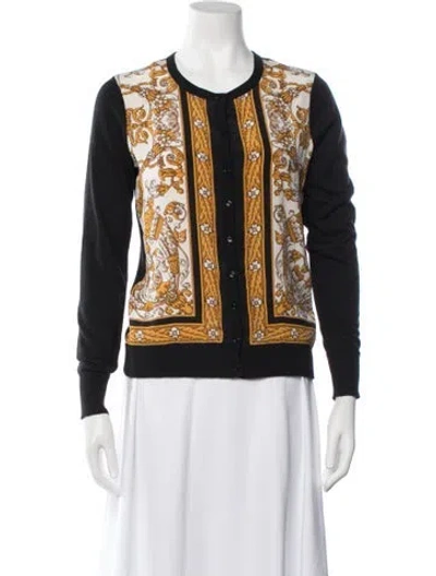 Pre-owned Joie Silk Printed Sweater In Black