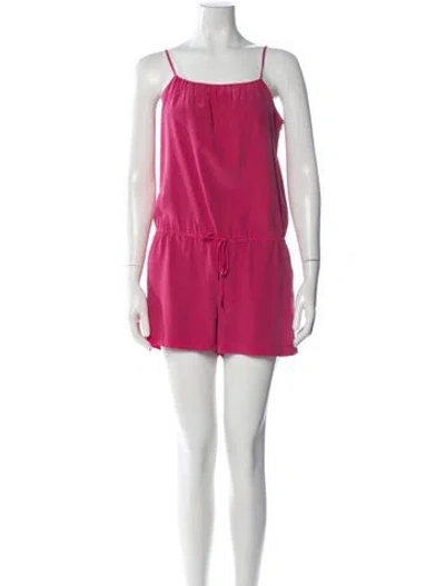 Pre-owned Joie Silk Scoop Neck Romper In Pink