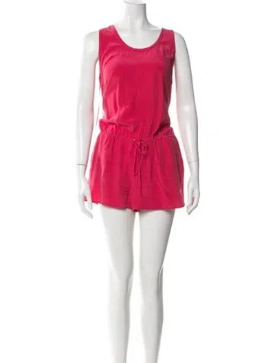 Pre-owned Joie Silk Scoop Neck Romper In Pink