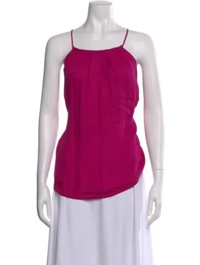 Pre-owned Joie Silk Scoop Neck Top In Pink