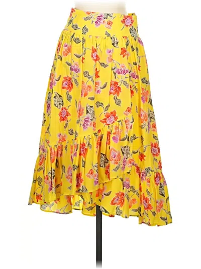 Pre-owned Joie Silk Skirt In Yellow