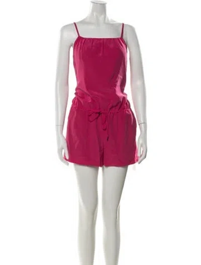 Pre-owned Joie Silk Square Neckline Romper W/ Tags In Pink