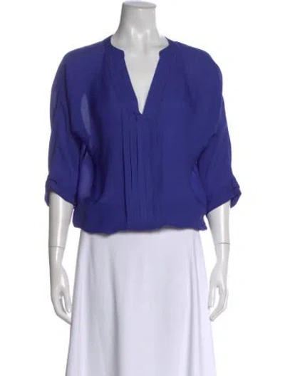 Pre-owned Joie Silk V-neck Sweater In Purple