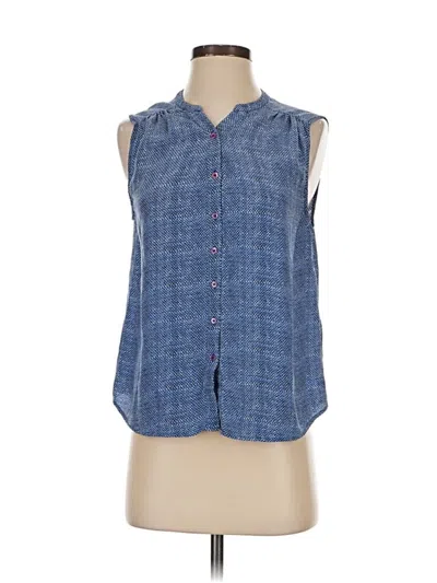 Pre-owned Joie Sleeveless Button Down Shirt In Blue