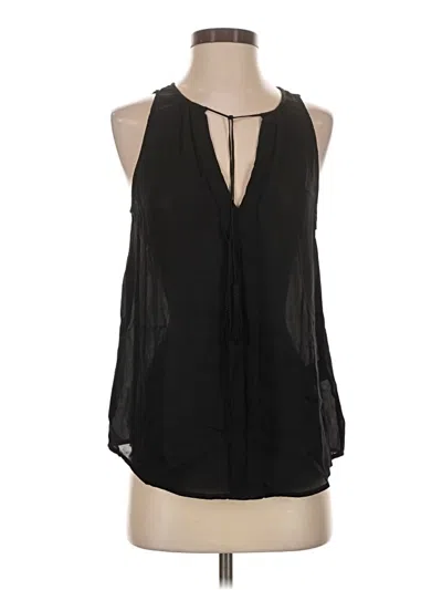 Pre-owned Joie Sleeveless Silk Top Black Halter Neckline Tops