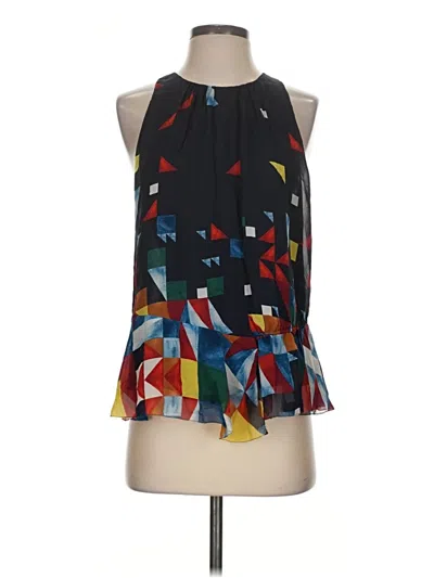 Pre-owned Joie Sleeveless Silk Top Black Halter Neckline Tops