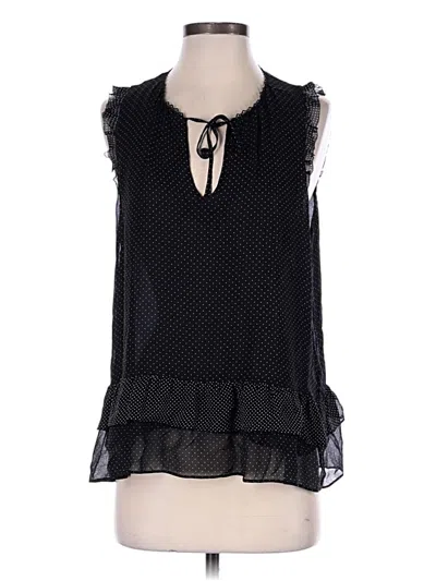 Pre-owned Joie Sleeveless Silk Top Black Keyhole Neckline Tops