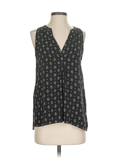 Pre-owned Joie Sleeveless Silk Top Black Plunge Neckline Tops