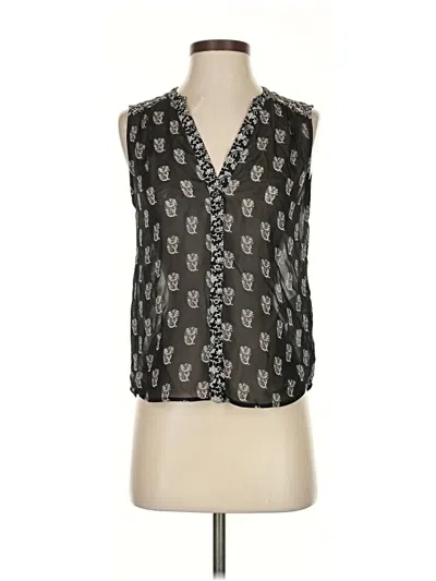 Pre-owned Joie Sleeveless Silk Top Black Plunge Neckline Tops