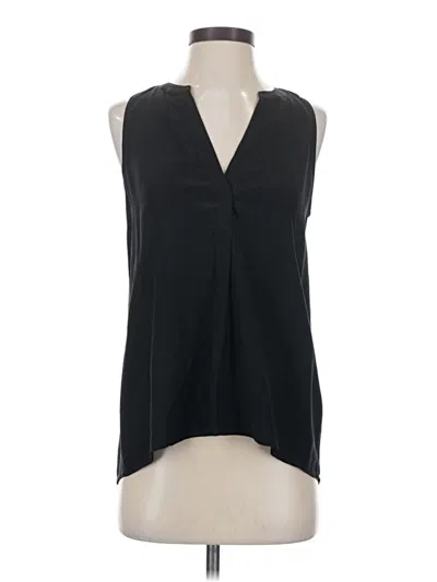 Pre-owned Joie Sleeveless Silk Top Black Plunge Neckline Tops