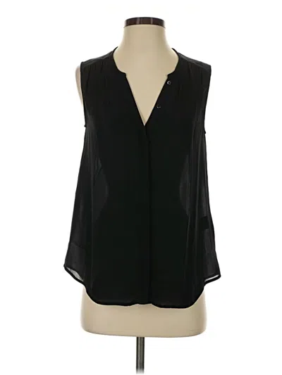 Pre-owned Joie Sleeveless Silk Top Black Plunge Neckline Tops